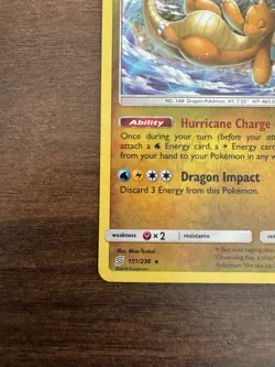 Dragonite 151/236 Holo Cracked Ice Unified Minds Pokemon Card LP - Image 5