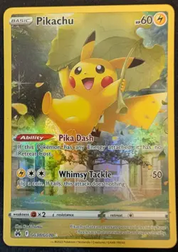 Pikachu GG30/GG70 Crown Zenith Galarian Gallery Pokemon Card - NM - Image 1