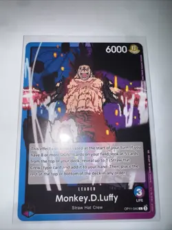 Monkey D Luffy OP11-040 NM A Fist of Divine Speed One Piece Leader Card CCG - Image 1