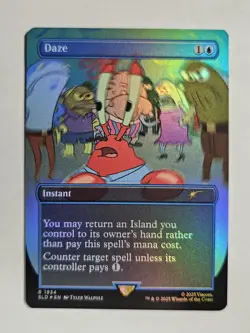 Daze Rainbow Foil Spongebob Card Secret Lair Drop MTG NM - Image 1