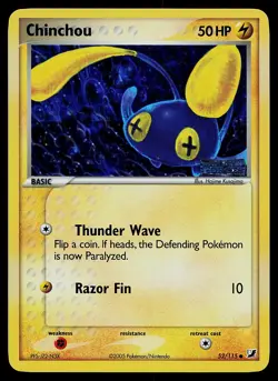 Pokemon Card - Chinchou Unseen Forces 52/115 Reverse Holo Stamped - Image 1