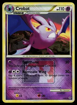 Pokemon Card - Crobat Crosshatch Unleashed League Promo 14/95 Reverse Holo - Image 1