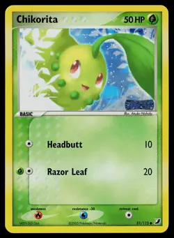 Pokemon Card - Chikorita Unseen Forces 51/115 Reverse Holo Stamped - Image 1