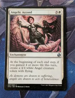 MTG Iconic Masters Uncommon ANGELIC ACCORD NM - Image 1