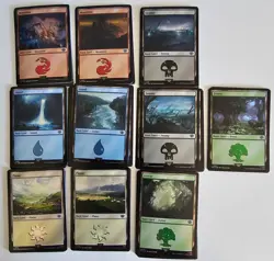 MTG Universe LOTR Set of 58 Basic Lands Foil Cards (all Near Mint) - Image 1