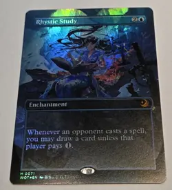 [1x] Rhystic Study - Foil - Anime Borderless - Near Mint - English - WOT - Image 1