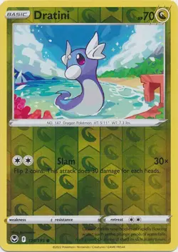 Dratini 129/195 Reverse Holo Silver Tempest Pokemon Card NM - Image 1