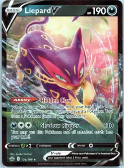 Liepard V 104/198 - Chilling Reign - Ultra Rare Holo Pokemon Card NM - Image 1