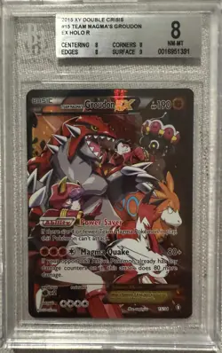 2015 Pokemon XY Double Crisis Team Magma's Groudon EX HOLO R BGS 8 - Image 1