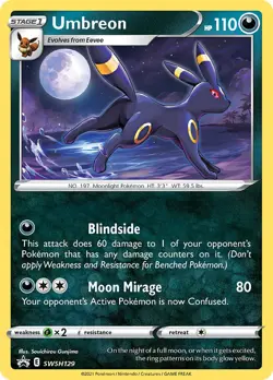 Umbreon - SWSH129 - Black Star Promo - NM - Pokemon - Read Desc. - Image 1