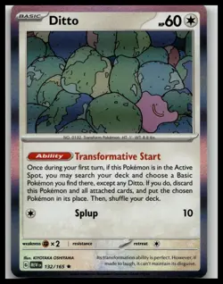 Ditto #132/165 holo Pokemon SV: Scarlet and Violet 151 Near Mint or Better - Image 1