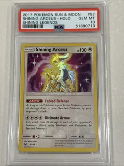 Pokemon 2017 Sun & Moon Shining Arceus Holo #57 Shining Legends PSA 10 GEM MINT - Image 1