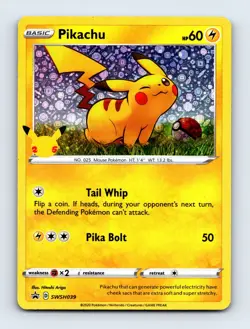 Pikachu SWSH039 Holofoil Lightning Pokemon Promo Card LP - Image 1