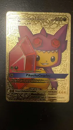 Gold - Pikachu Mega Sableye - Pokemon - Fan Art Card - Image 1