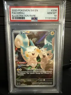 2023 Pokemon SVI EN-Scarlet & Violet Pachirisu Full Art 208/198 PSA 10 GEM MINT! - Image 1