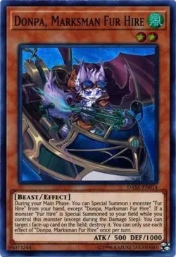 Yugioh! MP Donpa, Marksman Fur Hire - DASA-EN014 - Super Rare - Unlimited Modera - Image 1