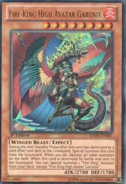Yugioh! MP Fire King High Avatar Garunix - SDOK-EN001 - Ultra Rare - 1st Edition - Image 1