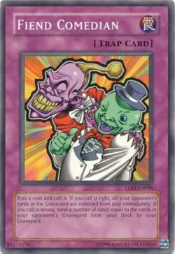 Yugioh! MP Fiend Comedian - LOD-098 - Common - Unlimited Edition Moderately Play - Image 1
