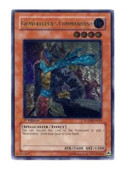 Yugioh! MP Gravekeeper's Commandant - FOTB-EN015 - Ultimate Rare - 1st Edition M - Image 1
