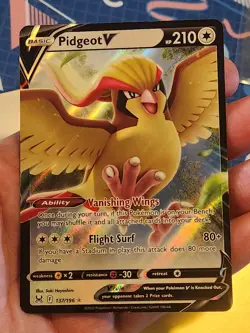 Pokemon Pidgeot v TCG Holo Ultra Rare Card 137/196 Swsh11: Lost Origin - Image 1