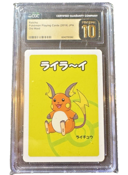 Old Maid Japanese Pokemon Center Red Back 2019 Promo Playing Card - Raichu - Image 1