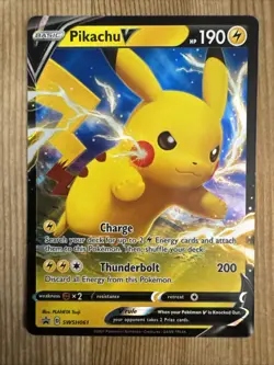 Pikachu V - SWSH061 - Pokemon Sword & Shield Promo Ultra Rare Card NM - Image 1
