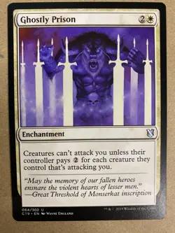 MTG 1x Ghostly Prison Commander 2019 Modern Magic the Gathering Card x1 NM - Image 1