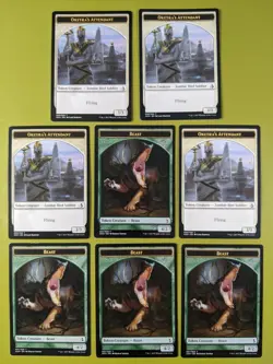 8 DOUBLE SIDED Oketra's Attendant & Beast Token Amonkhet MTG 8 - Image 1