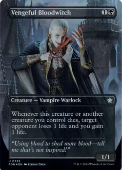 Vengeful Bloodwitch (Borderless Foil) Foundations - Magic MTG NM - Image 1