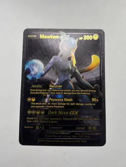 Mewtwo GX Black Foil Fan Art Display Card Dark Nova 300 HP NM - Image 1