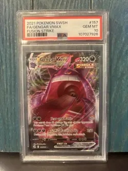 2021 Pokemon SWSH FA/Gengar Vmax #157 Fusion Strike PSA 10 - Image 1