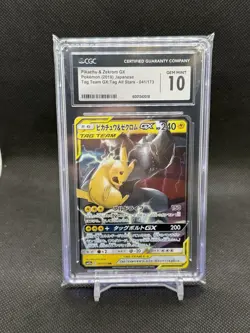 CGC 10 GEM MINT Japanese Pokemon 2019 Pikachu & Zekrom GX 041/173 Tag Team SM12a - Image 1