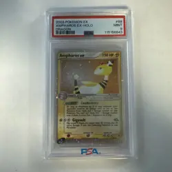 2003 PSA 9 Ampharos ex #89 Holo Rare EX Pokemon TCG ex Dragon, 4 galaxy swirls - Image 1