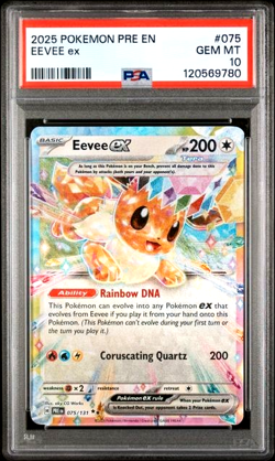 PSA 10 GEM MINT 2025 POKEMON PRE EN-PRISMATIC EVOLUTIONS #075 EEVEE ex - Image 1