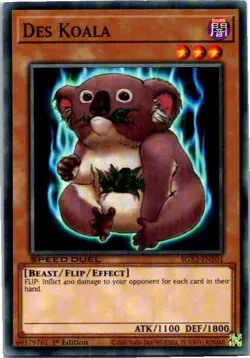 Des Koala #SGX2-ENE01 Yugioh Lightly played 1st Edition - Image 1