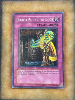 Yugioh Barrel Behind the Door PGD-095 Super Rare 1st Ed LP - Image 1