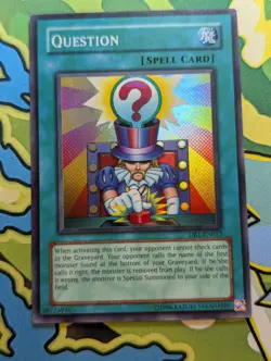 YUGIOH Card Question DR1-EN053 Super Rare Unlimited Edition - MP - Image 1