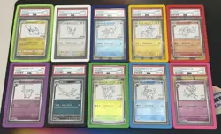 2023 Pokemon Yu Nagaba Eevee Evolutions Complete Promo Set SP PSA 10 (Lot Of 10) - Image 1