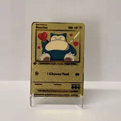 Gold Metal Snorlax Pokemon Card-Collectible Gift Display！ - Image 2