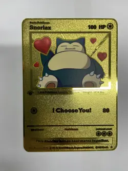 Gold Metal Snorlax Pokemon Card-Collectible Gift Display！ - Image 3