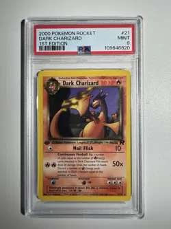 PSA 9 Dark Charizard 1st Edition Non-Holo Rare Card 21/82 - Image 1