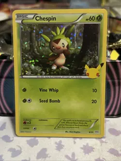Pokemon Card McDonalds 25th Anniversary Chespin 6/25 Holo Near Mint - Image 1
