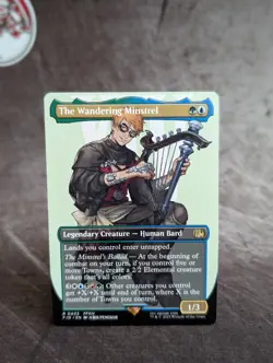 MTG - The Wandering Minstrel, #0403, EOE, Borderless Non-Foil, NM, Rare - Image 1