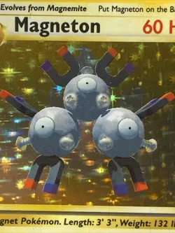 Pokemon TCG Magneton 9/102 Base Set Unlimited Holo Rare Vintage 1999 WOTC - Image 2