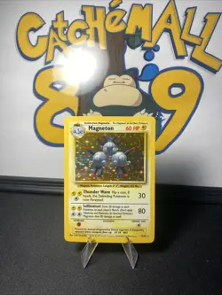 Pokemon TCG Magneton 9/102 Base Set Unlimited Holo Rare Vintage 1999 WOTC - Image 4