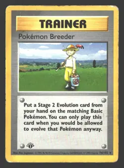 Pokemon Breeder Base Set (Shadowless) #076/102 Pokemon 1st Edition - Image 1