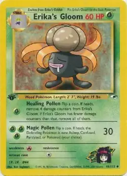 Erika's Gloom 45/132 1st Edition Gym Heroes Pokemon Card - Image 1