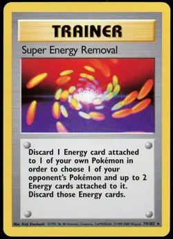 Super Energy Removal - 4th Print 1999-2000 - 79/102 Base Set Rare Pokemon Card - Image 1