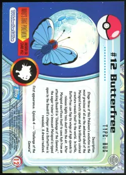 Butterfree - #12 Foil Series 1 (Topps) Pokemon Card - Image 2