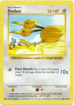 Doduo 48/102 SHADOWLESS Base Set 1999 Pokemon Card - Image 1